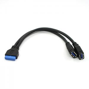 USB3.0 20pin to 2 x USB3.0 A (F) Cable