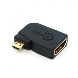 1.4 Version left angled micro HDMI male to HDMI female adapter, Black