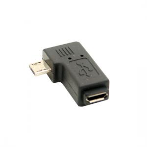 left angled Micro USB adapter, angle Micro USB male to female