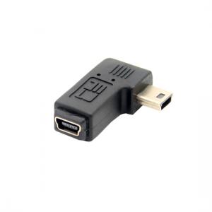 Right angled Mini USB extension adapter, Angled Mini USB M/F