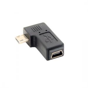 left angle Micro USB Male to Mini USB female adapter