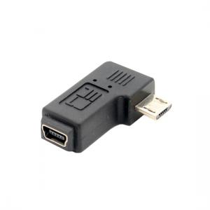 Right angled Micro USB male to Mini USB 5pin female adapter