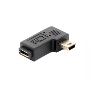 Right angled Mini USB male to Micro USB female adapter