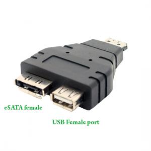 Brand new Power eSATA (eSATAp) male to 1 USB female and 1 esata female adapter