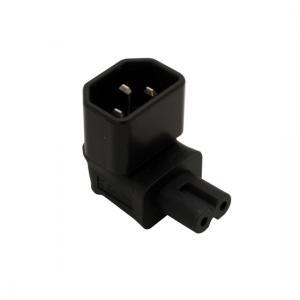 IEC 320 C14 to IEC C7 angled adapter, IEC 320 C7 angled adapter