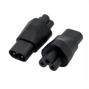 IEC 320 C5 to C8 power adapter, IEC 320 C8 male to C5 female adapter