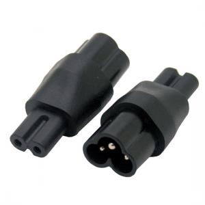 IEC 320 C6 to C7 power adapter, C6 micky 3pin male to C7 2pin female adapter