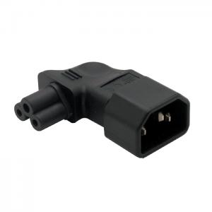 IEC 320 C14 male to C5 micky vertical left angle Power adapter