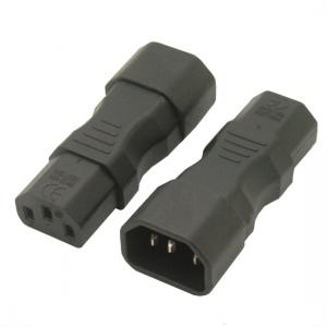 IEC 320 C14 to C13 straight adapter, IEC C13 to C14 180 degree adapter