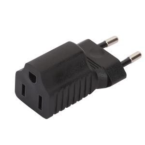 European 2 Pin Male to USA 3Pole Female AC Adapter,