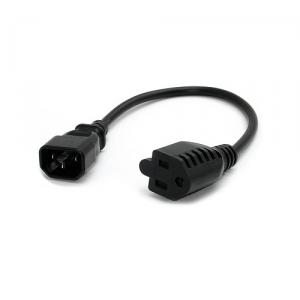 IEC 320 C14 to Nema 5-15R power cord 1ft