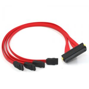 SFF-8484 SAS 32 pin 50cm 4x SATA Fanout Cable HOST，0.5m 