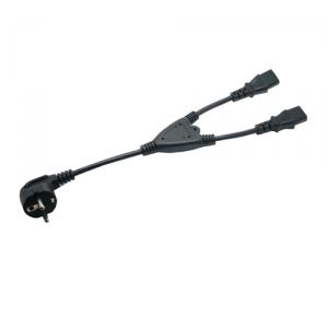 1FT AC schuko TO 2XC13, schuko power Splitter Y cable