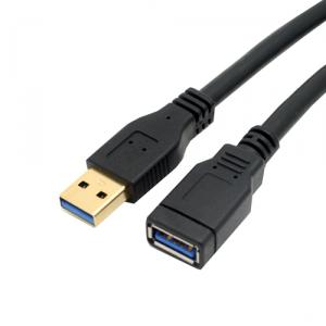 USB 3.0 extension cable, USB 3.0 A/M-AF extension cable, black 1.0m