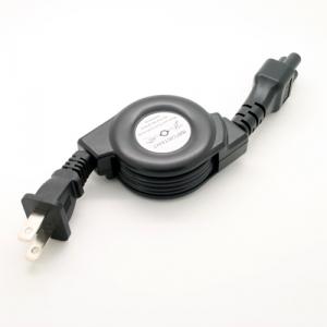 USA type 2pin notebook retractable power cord, 1.1Meter