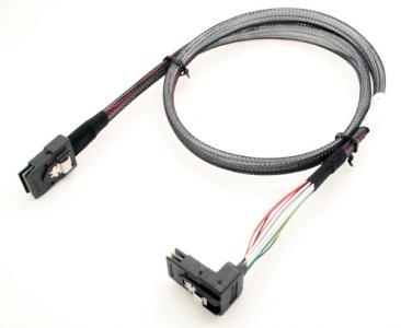 SFF-8087 Mini SAS 4i 36P to 36 Pin Right Angled 90 degree Data Cable 70cm