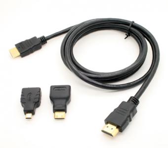 3 in 1 HDMI cable kit, HDMI to Mini Micro HDMI cable set