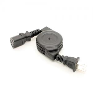 retractable Power cord, US 2Pin to C13 1.2M 