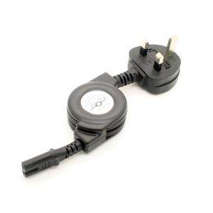 retractable Power cord, UK male to IEC C7 8 type 1.2M