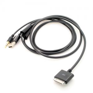 Black Dock to AUX 3.5mm Car Audio Cable with USB Port for iPod 3 Touch iPhone 4S