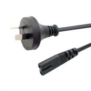 SAA 2 pin male to IEC C7 female adapter cable for notebook 1ft