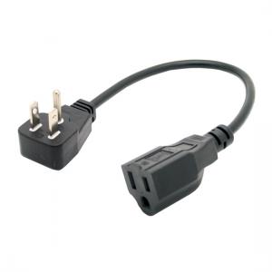 Short Flat Plug Power cord, UL short power cable 5-15P/5-15R