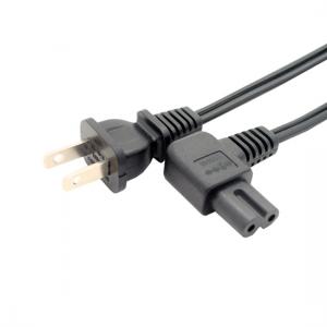 US 2pin male to angled IEC 320 C7 power cord, IEC 320 C7 angled power cable 1M