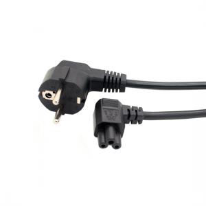 European Male to IEC 320 C5 angled power cord 1M