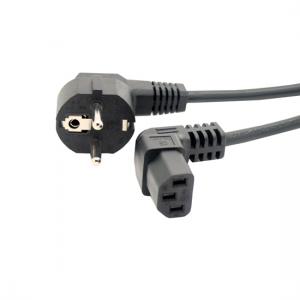 European Male to IEC 320 C13 Down Angle Power cord 1Meter 