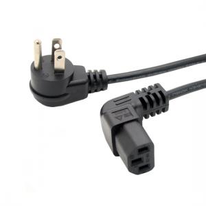 Flat Nema 5-15P to IEC 320 C13 Down Angled Power Cord for LCD LED Wall Mount TV 3ft