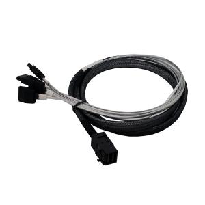 SFF-8643 to 4 SATA fan out cable, Comply with SAS 3.0 12G 1.Meter