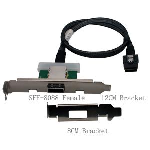 MINI SAS 36 SFF-8087 to External SFF-8088 female with 2 bracket 0.5m