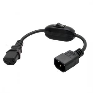 IEC 320 C13 to C14 short extension cord with on/off switch