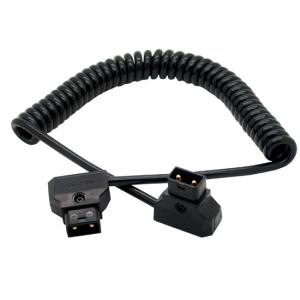 PU Coiled D-Tap Male to Male connection cable for DSLR Rig Power V-Mount Anton Battery 