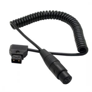 PU Coiled D-Tap Dap 2Pin Male to XLR 4pin female Cable for DSLR Rig Power V-Mount Anton