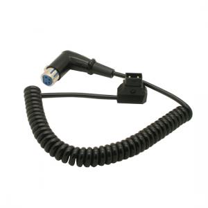 PU Coiled D-Tap male to XLR 4pin angled cable 