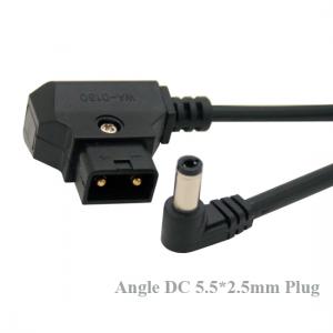 D-Tap Male to Right Angle DC 5.5x2.5mm Cable for DSLR Rig Power V-Mount Anton Battery L=0.6m