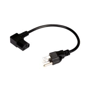 short 1ft USA 3Pin male to left angle IEC 320 C13 power cord for projector