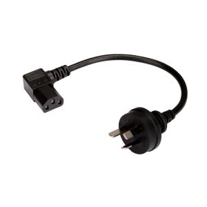 Short 1ft SAA Australia 3 pin male to IEC 320 C13 left angle power cord for projector