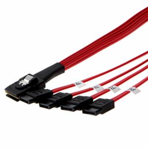 Mini SAS 36Pin SFF-8087 to 4 Sata fan out cable 0.5M Red color