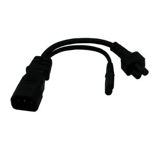 IEC 320 C14 2 in 1 Y Split Power cord, C14 to C5+C7 short power cable 20CM