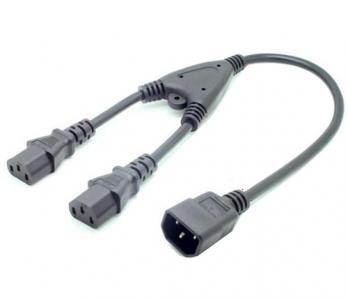 1ft IEC 320 C14 male to 2XC13 female splitter power cord 10A 18AWG 