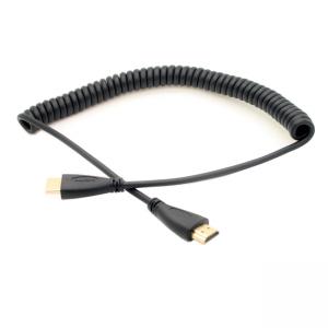 Gold Plated Coiled HDMI to HDMI cable, M/M,Spring HDMI AM/AM cable 1.4V
